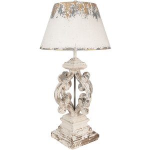 Clayre & Eef 5LMC0032 Tischlampe Beige Grau Ø 40x79 cm E27 max 60W