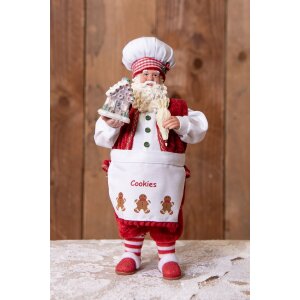Clayre & Eef 65227 Weihnachtsmann Deko Rot Landhausstil 16x8x28 cm