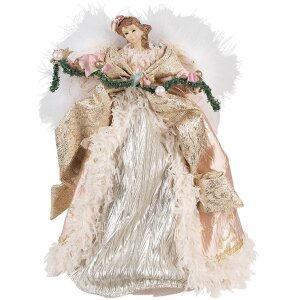 Clayre & Eef 65263 Deko Engel Rosa 25x20x40 cm