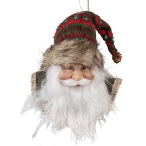 Clayre & Eef 65267 Anhänger Weihnachtsmann Rot...