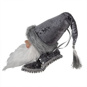 Крепление в виде Санта-Клауса, серо-белое, 10x9x28 см