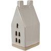 Clayre & Eef 6CE1591M Dekoration Haus mit LED Beige 8x6x15 cm