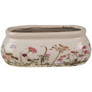 Clayre & Eef 6CE1602S Blumentopf für Innen Rosa Beige 18x7x7 cm