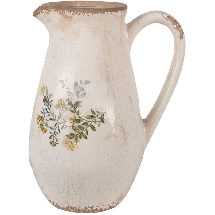 Декоративный кувшин Clayre & Eef бежево-желтый 17x13x22 см