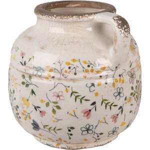 Clayre & Eef 6CE1611L Dekorativer Krug Beige Gelb 17x16 cm