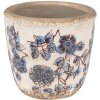 Clayre & Eef 6CE1619S Blumentopf für Innen Beige Blau 13x12 cm