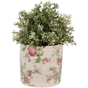Clayre & Eef 6CE1623M Blumentopf Beige Rosa Ø 14x13 cm