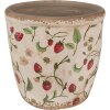 Clayre & Eef 6CE1631L Blumentopf Beige Rot Ø 16x16 cm Landhausstil