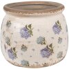 Clayre & Eef 6CE1639M Blumentopf Beige Blau Ø 16x13 cm Keramik Landhausstil