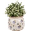 Clayre & Eef 6CE1639M Blumentopf Beige Blau Ø 16x13 cm Keramik Landhausstil