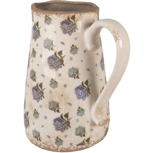 Clayre & Eef 6CE1640L Dekorativer Krug Beige Blau 21x15x23 cm