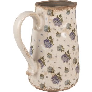 Clayre & Eef 6CE1640L Dekorativer Krug Beige Blau 21x15x23 cm