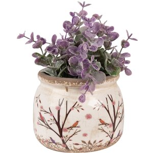 Clayre & Eef 6CE1642S Blumentopf für Innen Beige Braun 12x10 cm