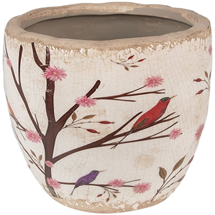 Clayre & Eef 6CE1645S Blumentopf für Innen Beige Braun Ø 13x11 cm