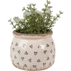 Clayre & Eef 6CE1653S Blumentopf Beige Schwarz 12x10...