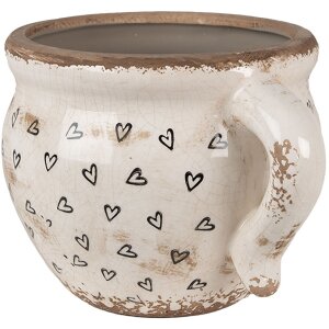 Clayre & Eef 6CE1655L Blumentopf Beige Schwarz...