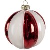 Clayre & Eef 6GL4336 Weihnachtskugel Rot Weiß Ø 8x8 cm