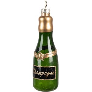 Clayre & Eef 6GL4342 Weihnachtsanhänger Grün Goldfarbig 4x12 cm