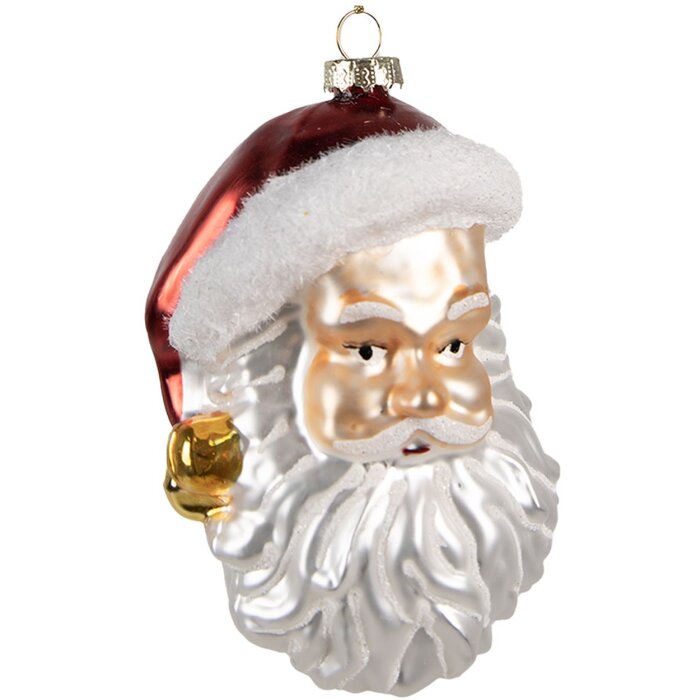 Новогодний подвесок Clayre & Eef белый с золотым, 8x7x12 см