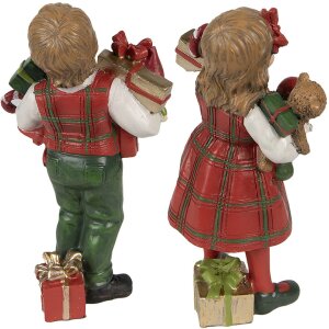 Clayre & Eef 6PR3920 Dekoration Kinder Rot Grün 7x6x13 7x5x13 cm 2 Stück