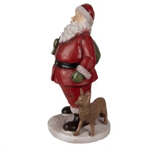 Настенная новогодняя фигура Дед Мороз красный 16x14x26 см