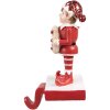 Clayre & Eef 6PR4900 Weihnachtsstrumpfhalter Elfe Rot 11x8x20 cm