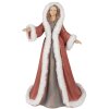 Clayre & Eef 6PR4935 Weihnachtsdeko Standbild Engel Rot 26x20x40 cm
