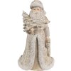 Clayre & Eef 6PR4963 Weihnachtsmann Standfigur Gold Weiß 8x8x15 cm