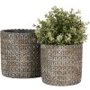 Clayre & Eef 6TE0494M Blumentopf für Innen Grau 15x14 cm
