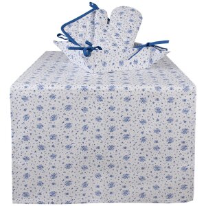Clayre & Eef BRB64 Tischläufer Beige Blau 50x140 cm