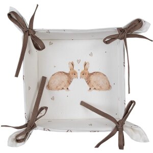 Clayre & Eef BSLC47 Brotkorb Beige Braun 35x35x8 cm