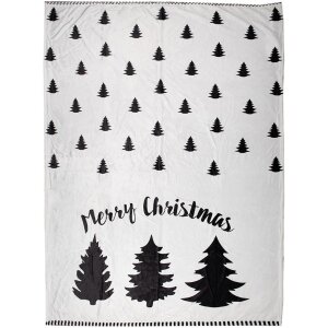 Clayre & Eef BWX60-2 Plaid Weiß Schwarz 130x170 cm