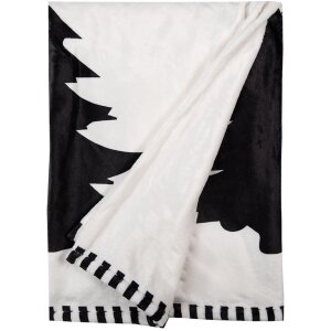 Clayre & Eef BWX60-2 Plaid Weiß Schwarz 130x170 cm