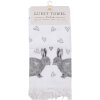 Clayre & Eef CTBSL2 Gästetuch Weiß Grau 40x66 cm