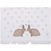 Салфетка для гостей Clayre & Eef белая с коричневыми зайчиками 40x66 см