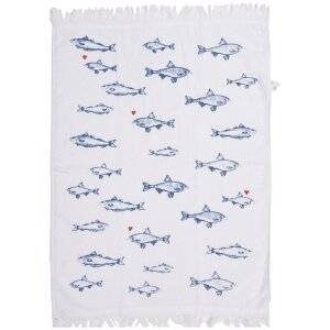 Clayre & Eef CTSSF Gästetuch Weiß Blau...