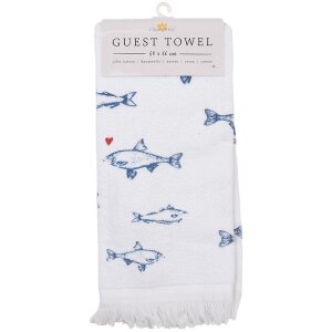 Гостевое полотенце Clayre & Eef бело-синее 40x66 см