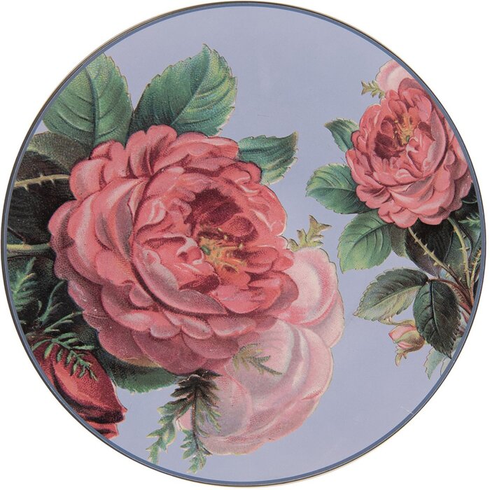 Блюдце Clayre & Eef FBF85-2 сине-розовое Ø 33x1 см