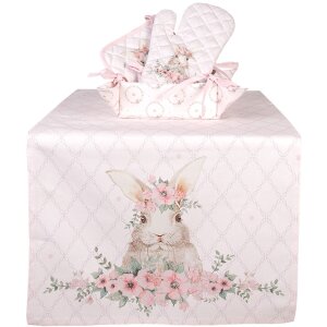 Clayre & Eef FEB44K Ofenhandschuh Kind Rosa 12x21 cm Baumwolle Hase