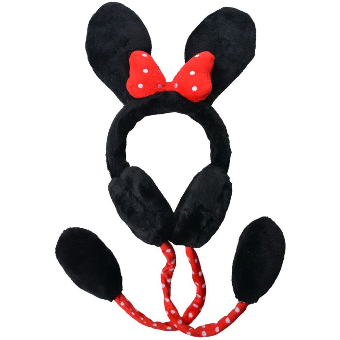 Juleeze JZCEW0016 Ohrwärmer Kinder mit beweglichen Ohren Schwarz Rot