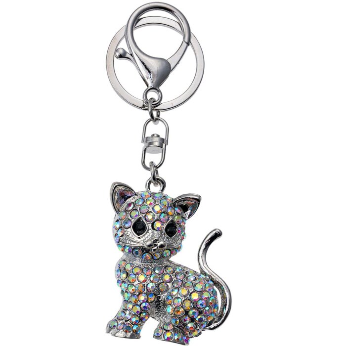 Juleeze JZKC0124 Schlüsselanhänger Silberfarbig Katze