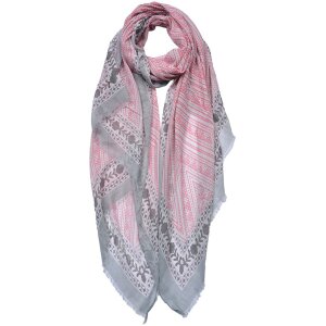 Juleeze JZSC0692P Schal Damen Muster Rosa 90x180 cm