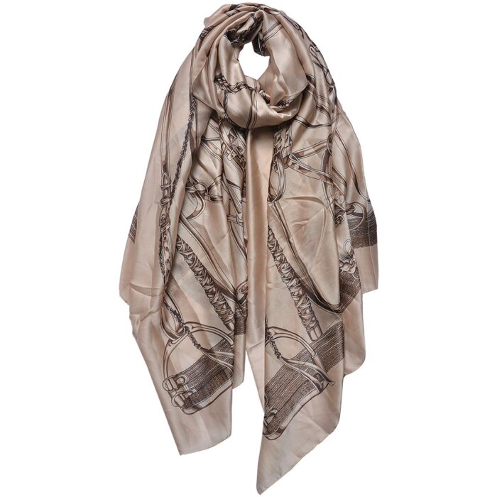 Juleeze JZSC0711BE Schal Damen Muster Beige 90x180 cm