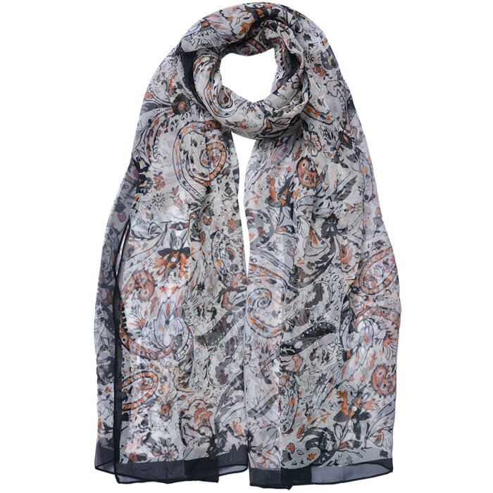 Женский шарф Juleeze с узором, черный, 50x160 см