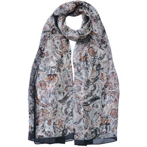 Juleeze JZSC0716Z Schal Damen Muster Schwarz 50x160 cm