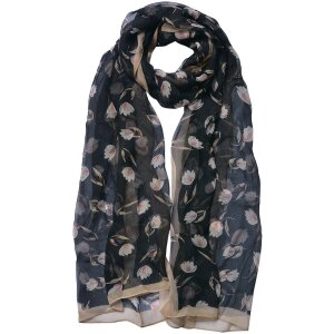 Juleeze JZSC0717Z Schal Damen Muster Schwarz 50x160 cm