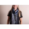 Juleeze JZSC0737BL Schal Damen Muster Blau 90x180 cm