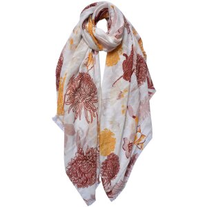 Juleeze JZSC0738 Schal Damen Muster Rot Weiß 90x180 cm