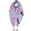 Juleeze JZSC0739 Schal Damen Muster Weiß Rosa Blau 90x180 cm