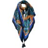 Juleeze JZSC0740 Schal Damen Muster Orange, Grün, Blau 90x180 cm